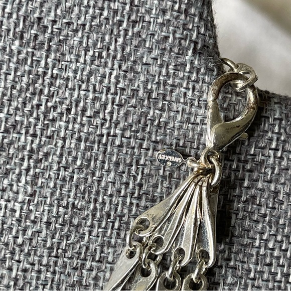 GIVENCHY |Small Bar Link Chain Silver Tone Multi-Strand 16" Long Necklace - Picture 3 of 16